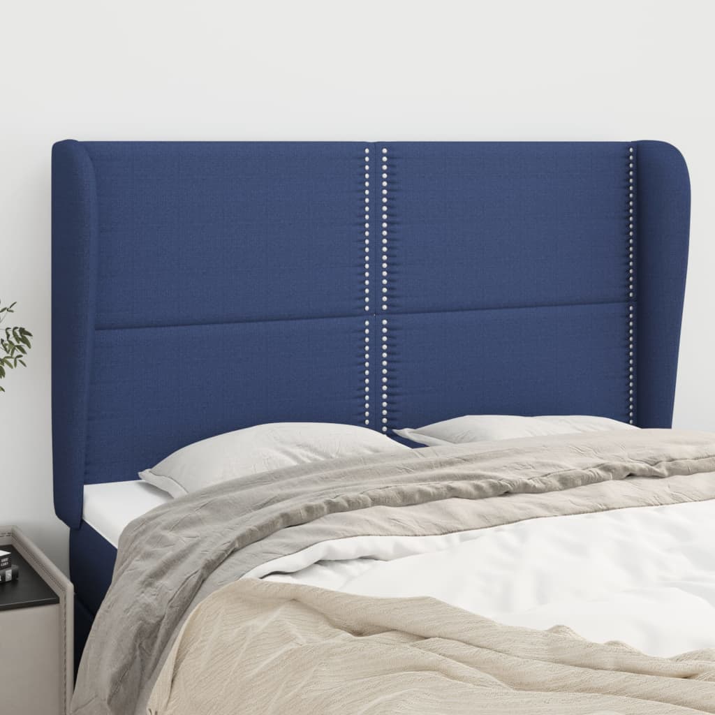 vidaXL Cabeceira de cama c/ abas tecido 83x23x78/88 cm cinzento-claro