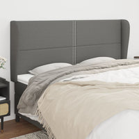 vidaXL Cabeceira de cama c/ abas tecido 83x23x78/88 cm cinzento-claro