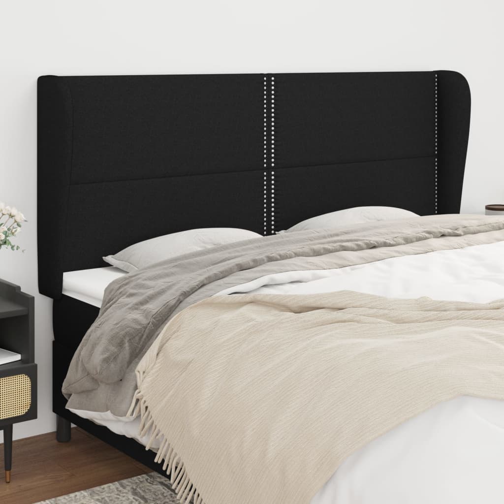 vidaXL Cabeceira de cama c/ abas tecido 83x23x78/88 cm cinzento-claro