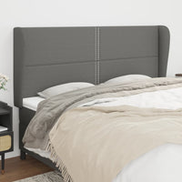 vidaXL Cabeceira de cama c/ abas tecido 83x23x78/88 cm cinzento-claro