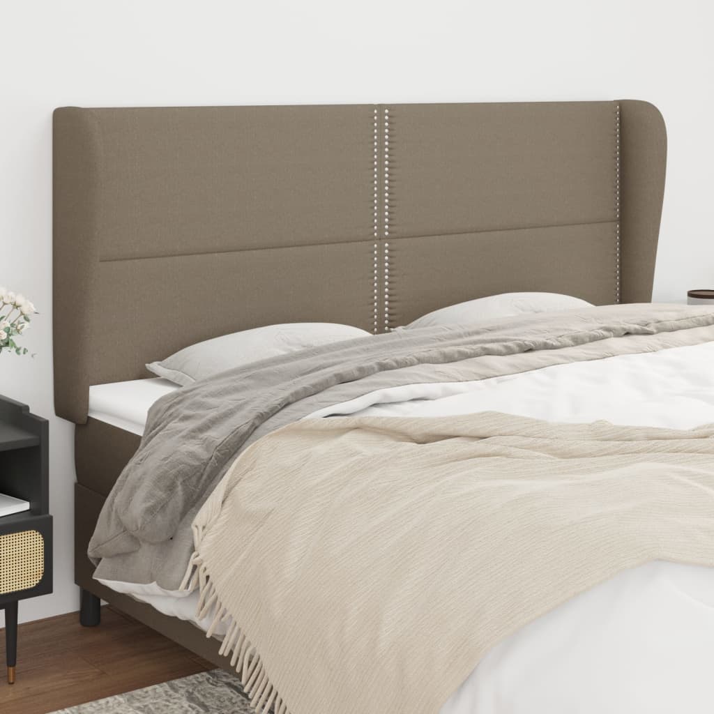 vidaXL Cabeceira de cama c/ abas tecido 83x23x78/88 cm cinzento-claro