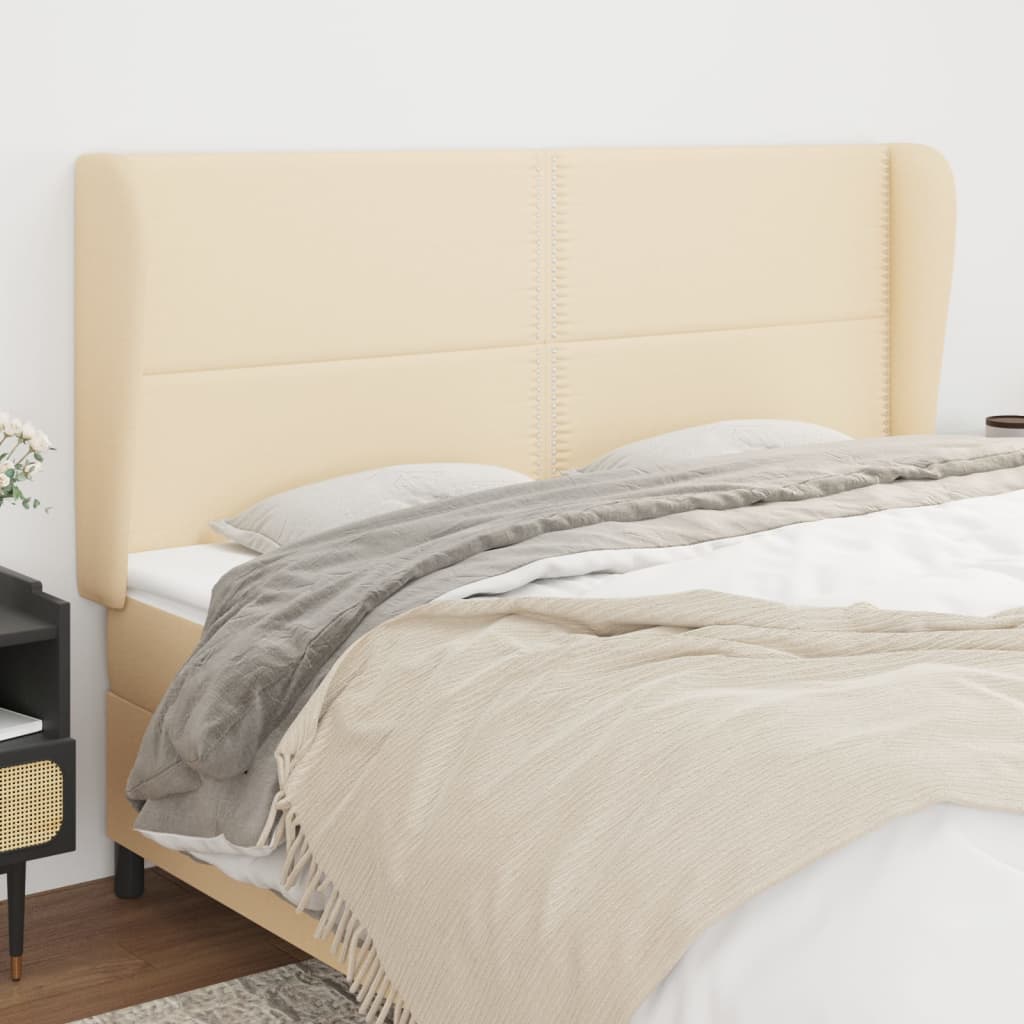vidaXL Cabeceira de cama c/ abas tecido 83x23x78/88 cm cinzento-claro