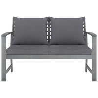 vidaXL Banco jardim 120 cm c/ almofadão cinzento-escuro acácia maciça