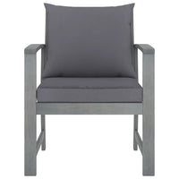 vidaXL Cadeiras jardim 2 pcs c/ almofadões cinza-escuro acácia maciça