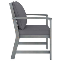 vidaXL Cadeiras jardim 2 pcs c/ almofadões cinza-escuro acácia maciça