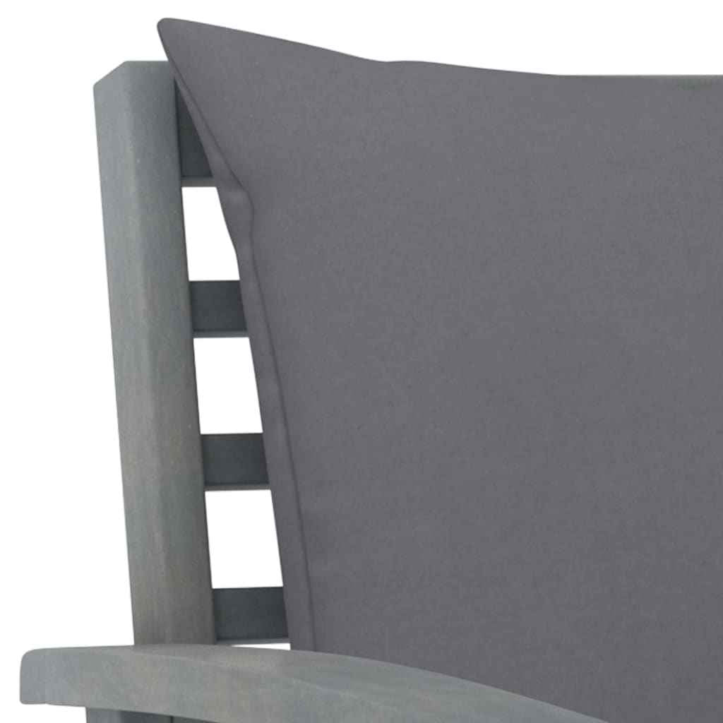 vidaXL Cadeiras jardim 2 pcs c/ almofadões cinza-escuro acácia maciça