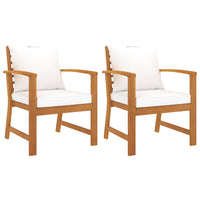 vidaXL Cadeiras jardim 2 pcs c/ almofadões cinza-escuro acácia maciça