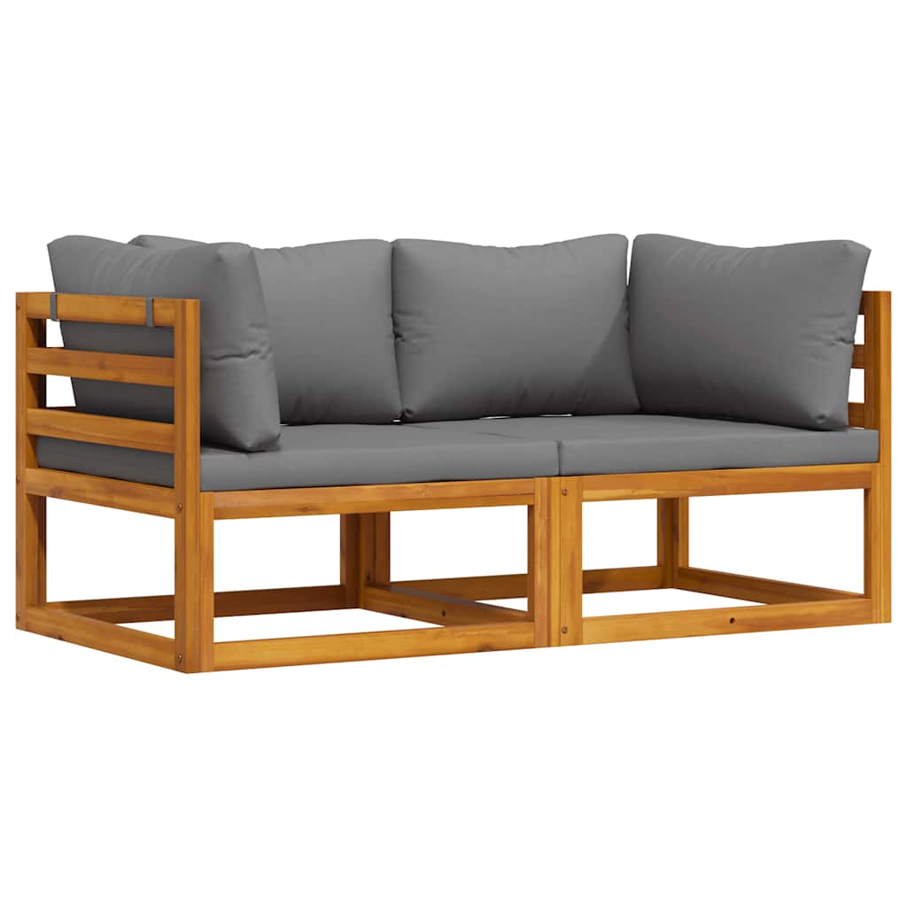 vidaXL Sofás de canto seccionais c/ almofadões 2 pcs cinzento-escuro