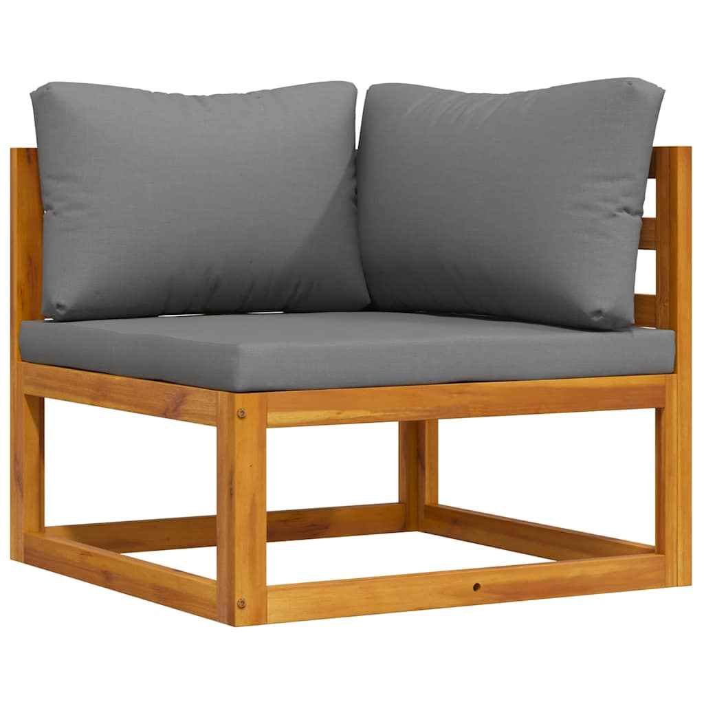 vidaXL Sofás de canto seccionais c/ almofadões 2 pcs cinzento-escuro
