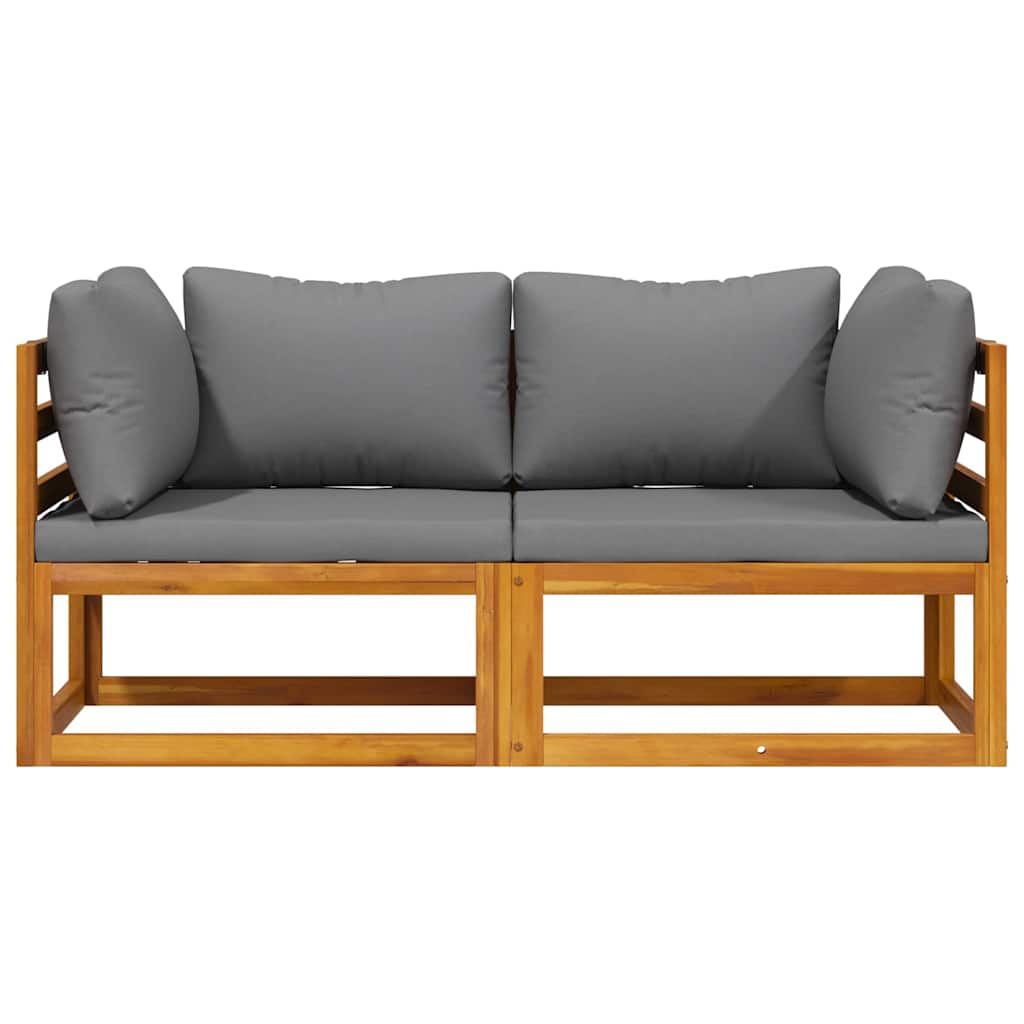 vidaXL Sofás de canto seccionais c/ almofadões 2 pcs cinzento-escuro