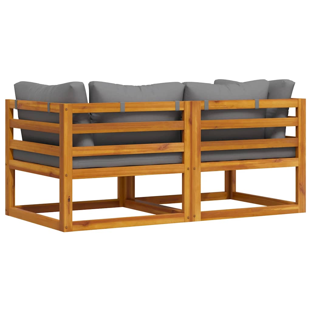 vidaXL Sofás de canto seccionais c/ almofadões 2 pcs cinzento-escuro