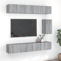 vidaXL 7 pcs conjunto de móveis de TV derivados de madeira branco