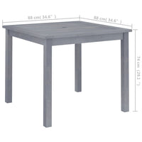 vidaXL Mesa de jantar para jardim 88x88x74 cm madeira de acácia maciça