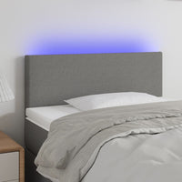 vidaXL Cabeceira de cama c/ luzes LED tecido 80x5x78/88 cm cinza-claro