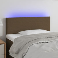 vidaXL Cabeceira de cama c/ luzes LED tecido 80x5x78/88 cm cinza-claro