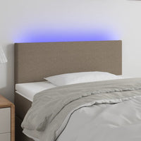 vidaXL Cabeceira de cama c/ luzes LED tecido 80x5x78/88 cm cinza-claro