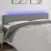 vidaXL Cabeceira de cama c/ luzes LED tecido 80x5x78/88 cm cinza-claro
