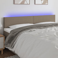 vidaXL Cabeceira de cama c/ luzes LED tecido 80x5x78/88 cm cinza-claro