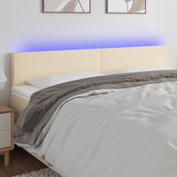 vidaXL Cabeceira de cama c/ luzes LED tecido 80x5x78/88 cm cinza-claro