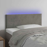 vidaXL Cabeceira de cama c/ luzes LED veludo 80x5x78/88 cm cinza-claro