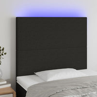 vidaXL Cabeceira de cama c/ luzes LED tecido 80x5x78/88 cm cinza-claro