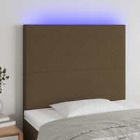 vidaXL Cabeceira de cama c/ luzes LED tecido 80x5x78/88 cm cinza-claro
