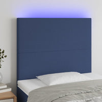vidaXL Cabeceira de cama c/ luzes LED tecido 80x5x78/88 cm cinza-claro