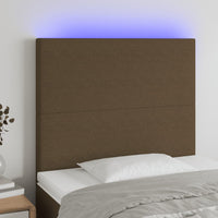 vidaXL Cabeceira de cama c/ luzes LED tecido 80x5x78/88 cm cinza-claro