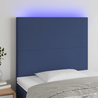 vidaXL Cabeceira de cama c/ luzes LED tecido 80x5x78/88 cm cinza-claro