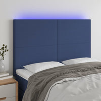 vidaXL Cabeceira de cama c/ luzes LED tecido 80x5x78/88 cm cinza-claro