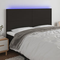 vidaXL Cabeceira de cama c/ luzes LED tecido 80x5x78/88 cm cinza-claro