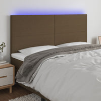 vidaXL Cabeceira de cama c/ luzes LED tecido 80x5x78/88 cm cinza-claro