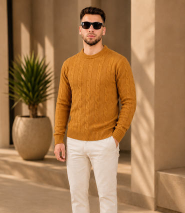CREWNECK CABLE KNIT - ESCAPISM