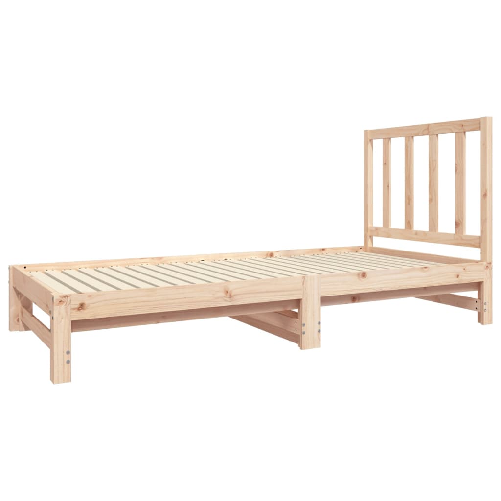 vidaXL Estrutura sofá-cama de puxar 2x(90x190) cm pinho maciço