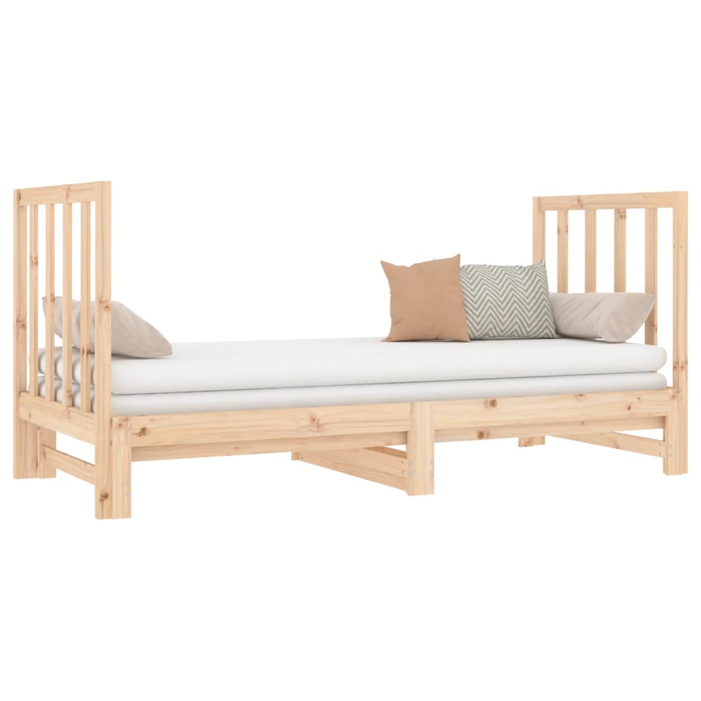 vidaXL Estrutura sofá-cama de puxar 2x(90x190) cm pinho maciço