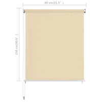 vidaXL Estore de rolo para exterior PEAD 80x230 cm cor creme