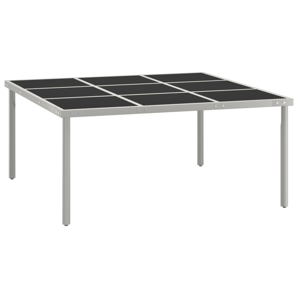 vidaXL Mesa de jantar para jardim 170x170x74,5 cm vidro e aço
