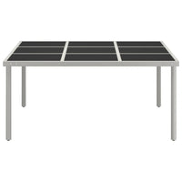 vidaXL Mesa de jantar para jardim 170x170x74,5 cm vidro e aço