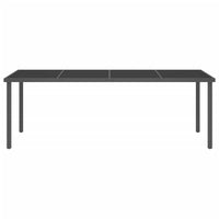 vidaXL Mesa de jantar para exterior 220x90x75 cm aço e vidro antracite