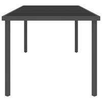 vidaXL Mesa de jantar para exterior 220x90x75 cm aço e vidro antracite