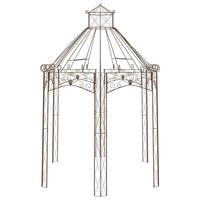 vidaXL Pavilhão de jardim 400x258x378 cm ferro castanho antigo