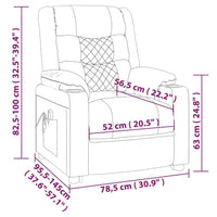 vidaXL Poltrona elevatória couro artificial preto