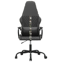 vidaXL Cadeira gaming couro artificial preto e camuflado