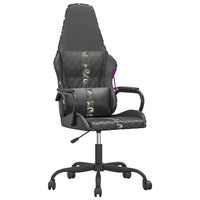 vidaXL Cadeira gaming couro artificial preto e camuflado