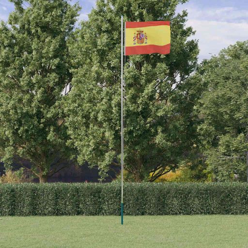 vidaXL Mastro de bandeira seccional 6,08 m alumínio prateado