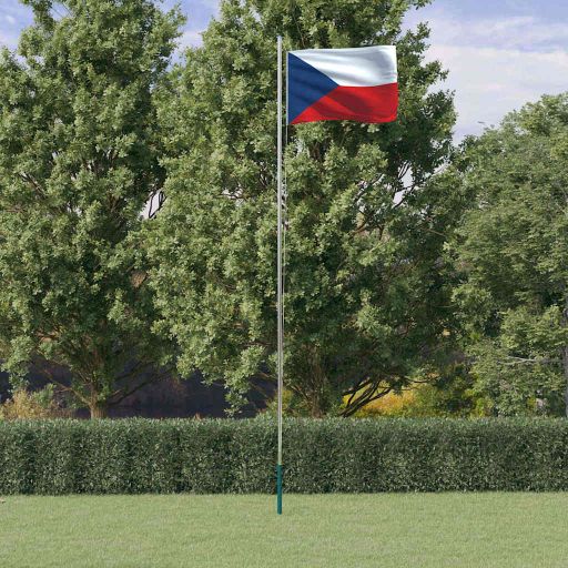 vidaXL Mastro de bandeira seccional 6,08 m alumínio prateado