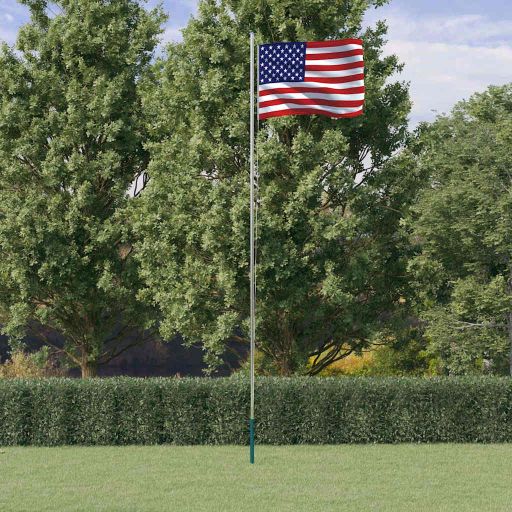 vidaXL Mastro de bandeira seccional 6,08 m alumínio prateado