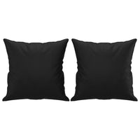 vidaXL 2 pcs conjunto sofás c/ almofadas/almofadões couro artif. preto