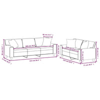 vidaXL 2 pcs conjunto sofás c/ almofadas/almofadões couro artif. preto