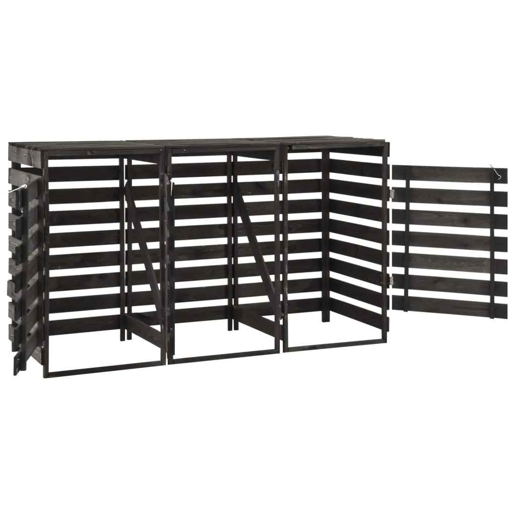 vidaXL Unidade tripla p/ caixote lixo 210x75x121 cm pinho pintado